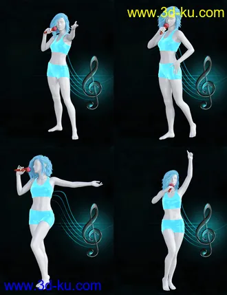 3D打印模型The Singer Prop N Poses for Genesis 3 and 8 Female(s)的图片