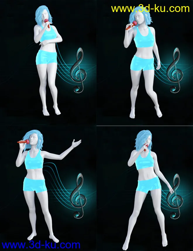 The Singer Prop N Poses for Genesis 3 and 8 Female(s)模型的图片11