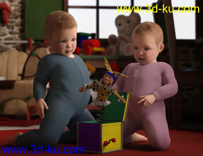 Toddler Twins For Genesis 8模型的图片7