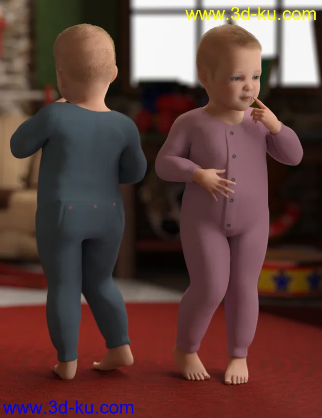Toddler Twins For Genesis 8模型的图片10