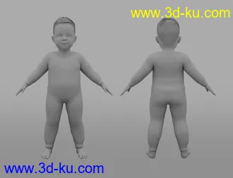 3D打印模型Toddler Twins For Genesis 8的图片