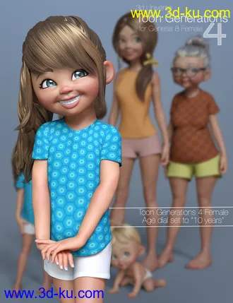 3D打印模型Toon Generations 4 Essentials for Genesis 8 Female(s)的图片