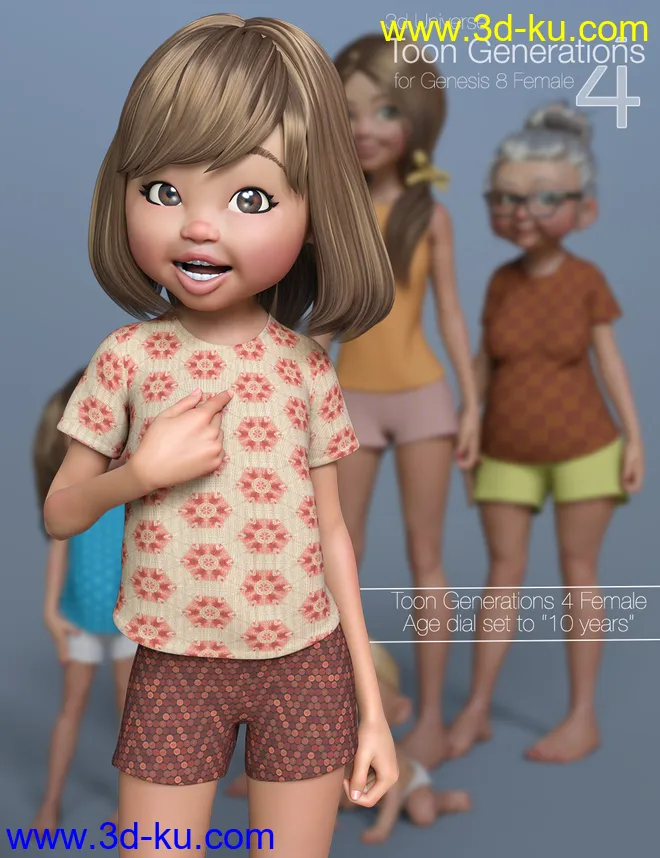 Toon Generations 4 Essentials for Genesis 8 Female(s)模型的图片4