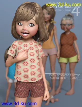 3D打印模型Toon Generations 4 Essentials for Genesis 8 Female(s)的图片