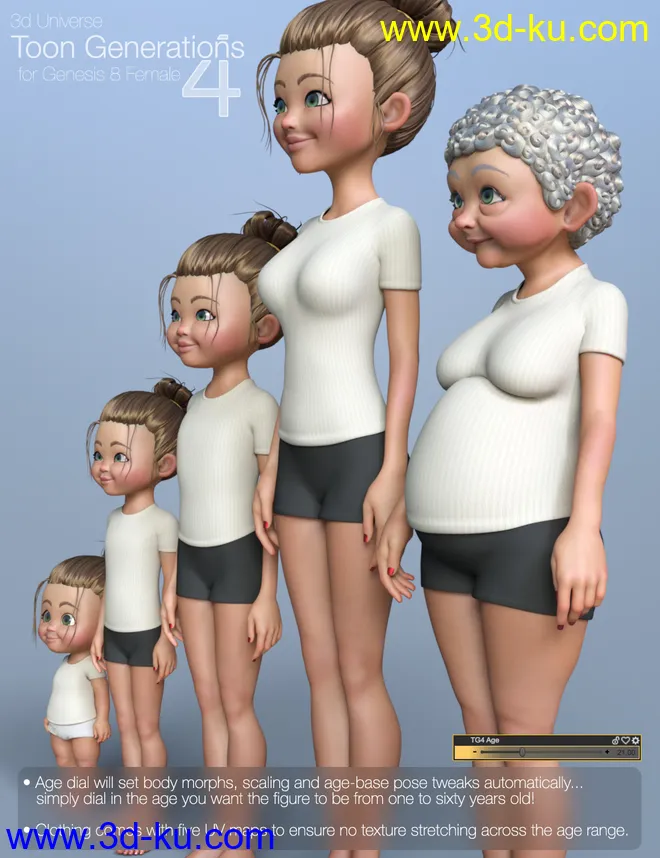 Toon Generations 4 Essentials for Genesis 8 Female(s)模型的图片7