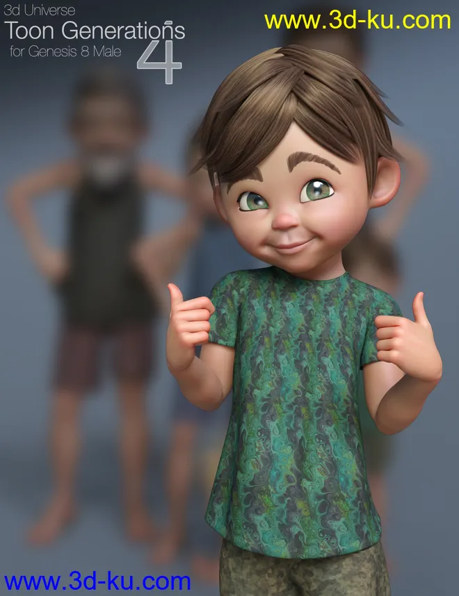 Toon Generations 4 Essentials for Genesis 8 Male(s)模型的图片3