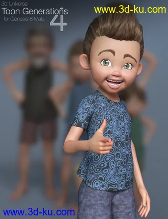 3D打印模型Toon Generations 4 Essentials for Genesis 8 Male(s)的图片