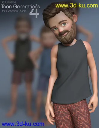 3D打印模型Toon Generations 4 Essentials for Genesis 8 Male(s)的图片