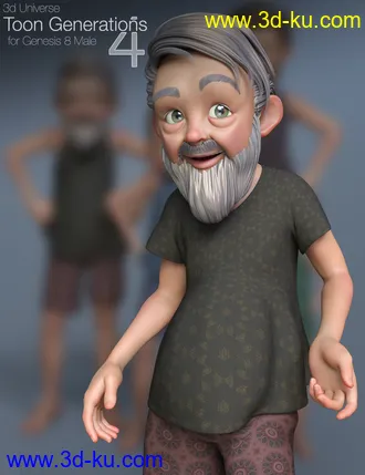 3D打印模型Toon Generations 4 Essentials for Genesis 8 Male(s)的图片