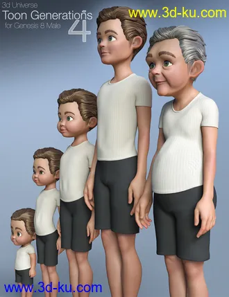 3D打印模型Toon Generations 4 Essentials for Genesis 8 Male(s)的图片