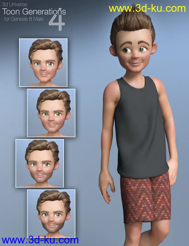 Toon Generations 4 Essentials for Genesis 8 Male(s)模型的图片9