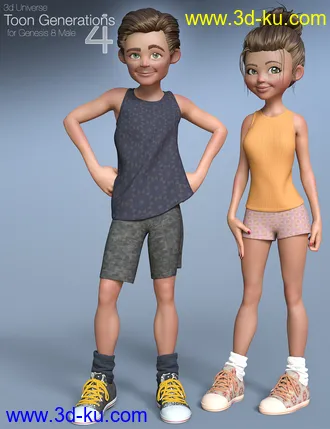 3D打印模型Toon Generations 4 Essentials for Genesis 8 Male(s)的图片