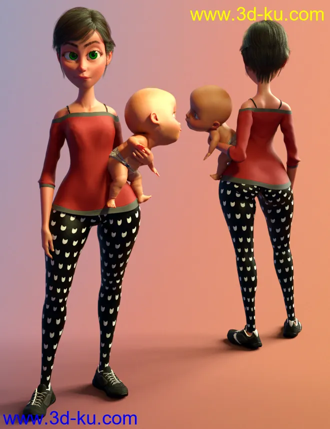 Toon Mom for Genesis 8 Female模型的图片4