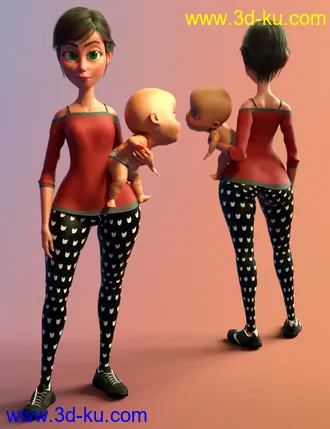 3D打印模型Toon Mom for Genesis 8 Female的图片