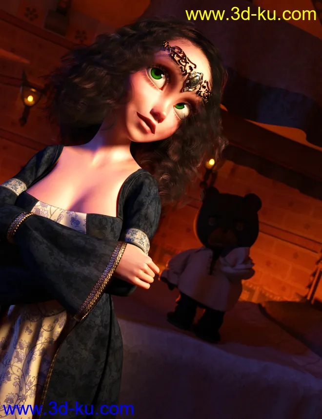 Toon Princess for Genesis 8 Female模型的图片8