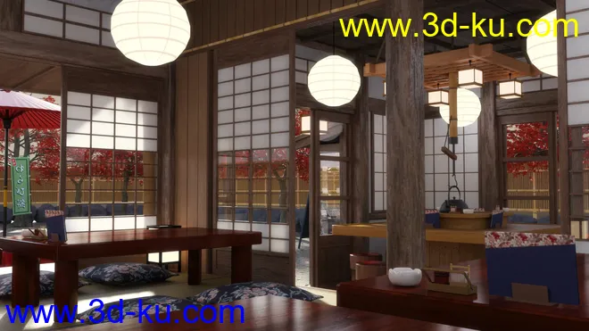 Traditional Japanese Tea Shop模型的图片9