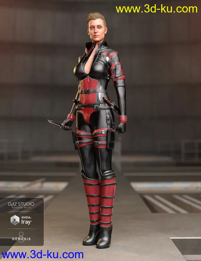 Trinity Wolf Outfit Textures模型的图片3