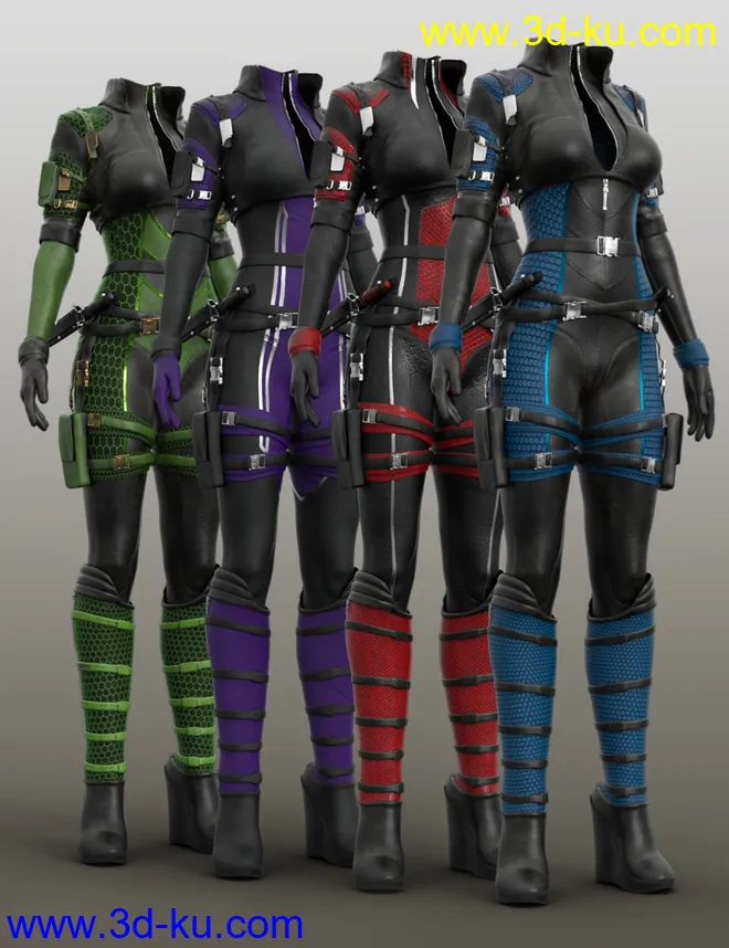 Trinity Wolf Outfit Textures模型的图片6