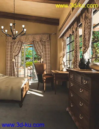 3D打印模型Tuscany Bedroom and Bath的图片