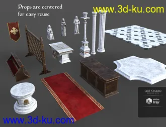 Underground Chapel Modular Environment模型的图片10