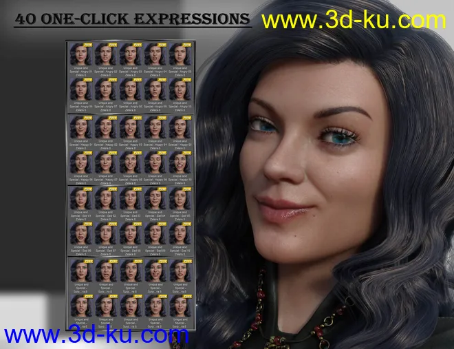 Unique and Special - Expressions for Genesis 8 Female and Zelara 8模型的图片8