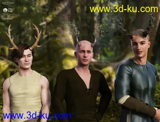3D打印模型Universal Horns for Genesis 8 Male(s)的图片