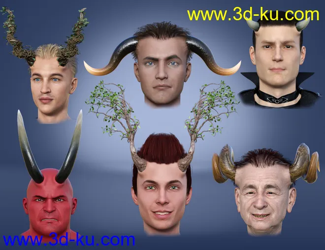 Universal Horns for Genesis 8 Male(s)模型的图片7