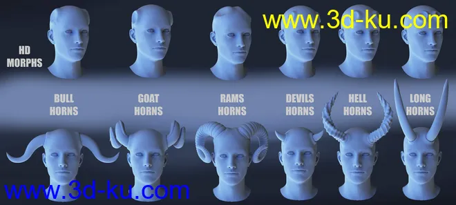 Universal Horns for Genesis 8 Male(s)模型的图片8