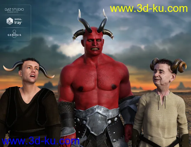 Universal Horns for Genesis 8 Male(s)模型的图片9