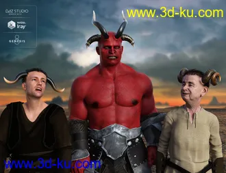 3D打印模型Universal Horns for Genesis 8 Male(s)的图片