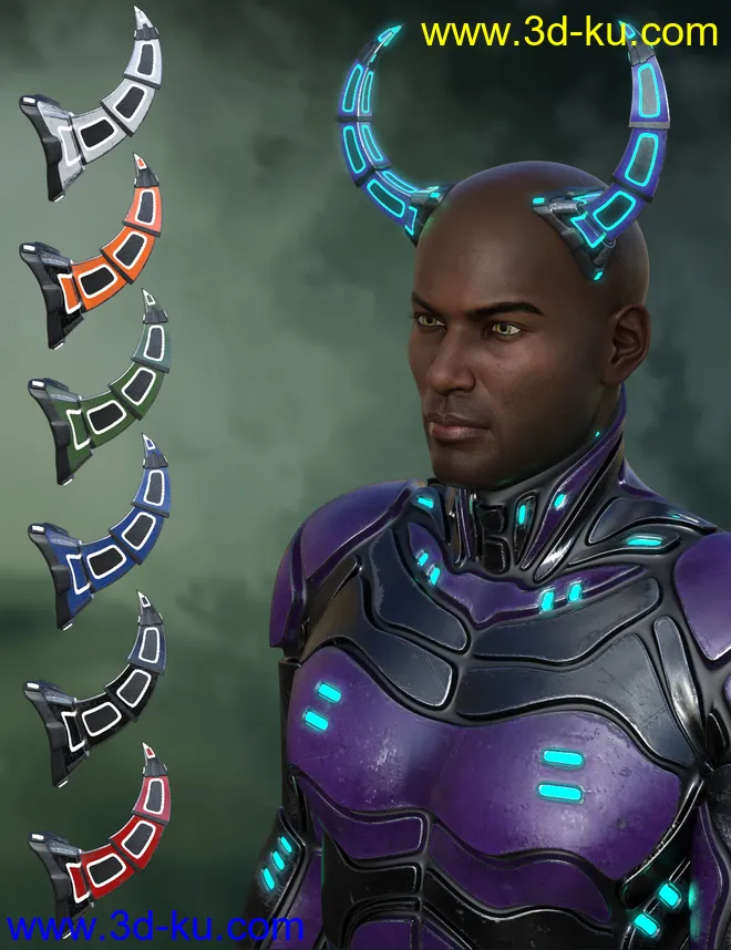 Universal Horns for Genesis 8 Male(s)模型的图片11