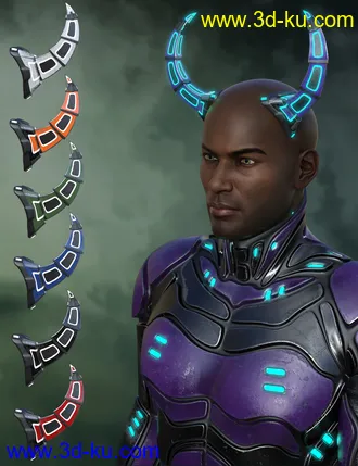 3D打印模型Universal Horns for Genesis 8 Male(s)的图片