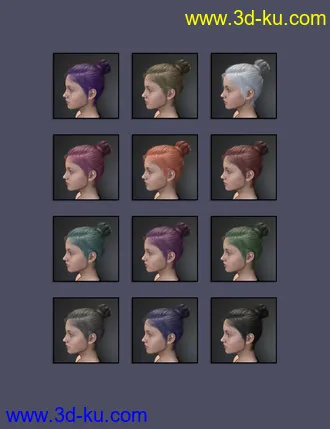 3D打印模型Variable Hair for Genesis 8 Female(s)的图片