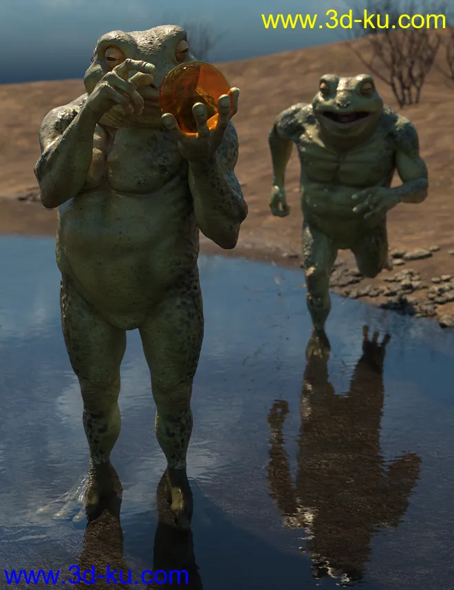 Variety Poses for Bullwarg HD and Genesis 8 Male模型的图片1