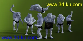 3D打印模型Variety Poses for Bullwarg HD and Genesis 8 Male的图片