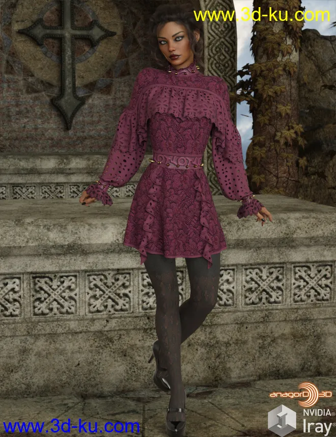 VERSUS - Sugar and Spikes dForce dress for G8F模型的图片1