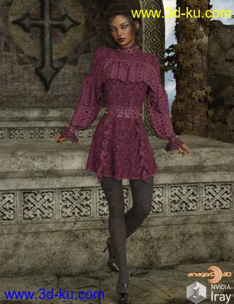 3D打印模型VERSUS - Sugar and Spikes dForce dress for G8F的图片