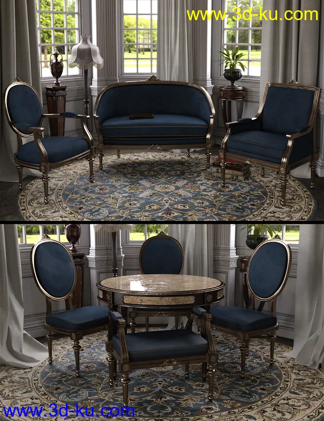Vintage Furniture Iray模型的图片1