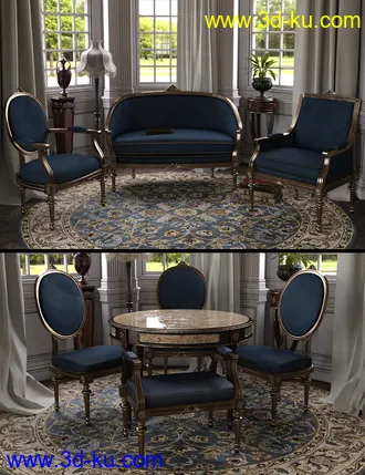 3D打印模型Vintage Furniture Iray的图片