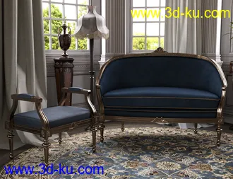 3D打印模型Vintage Furniture Iray的图片