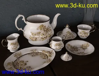 3D打印模型Vintage Tea Service Iray的图片