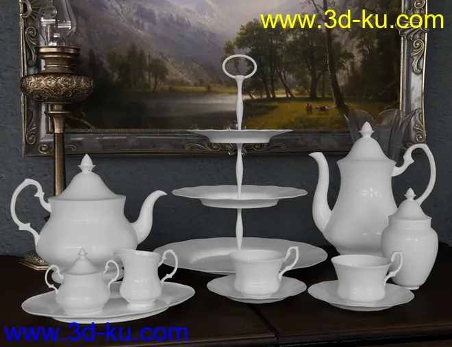 Vintage Tea Service Iray模型的图片5