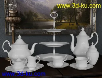 3D打印模型Vintage Tea Service Iray的图片