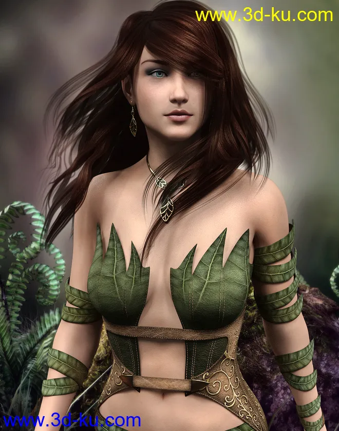 Virginia Hair for Genesis 8 Female(s)模型的图片1