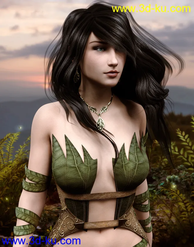 Virginia Hair for Genesis 8 Female(s)模型的图片2