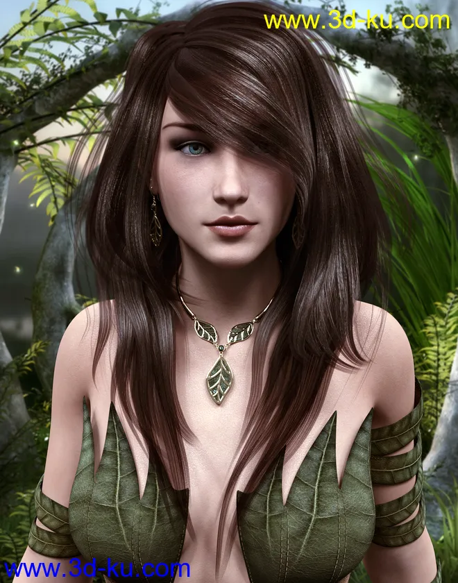 Virginia Hair for Genesis 8 Female(s)模型的图片3