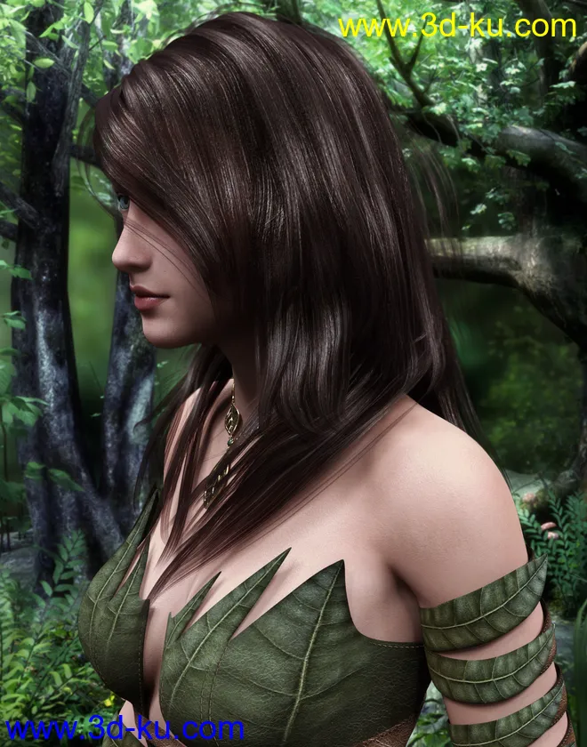 Virginia Hair for Genesis 8 Female(s)模型的图片4