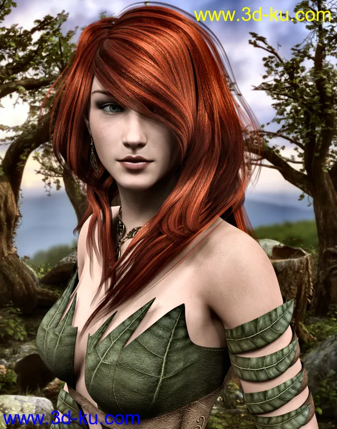 Virginia Hair for Genesis 8 Female(s)模型的图片5