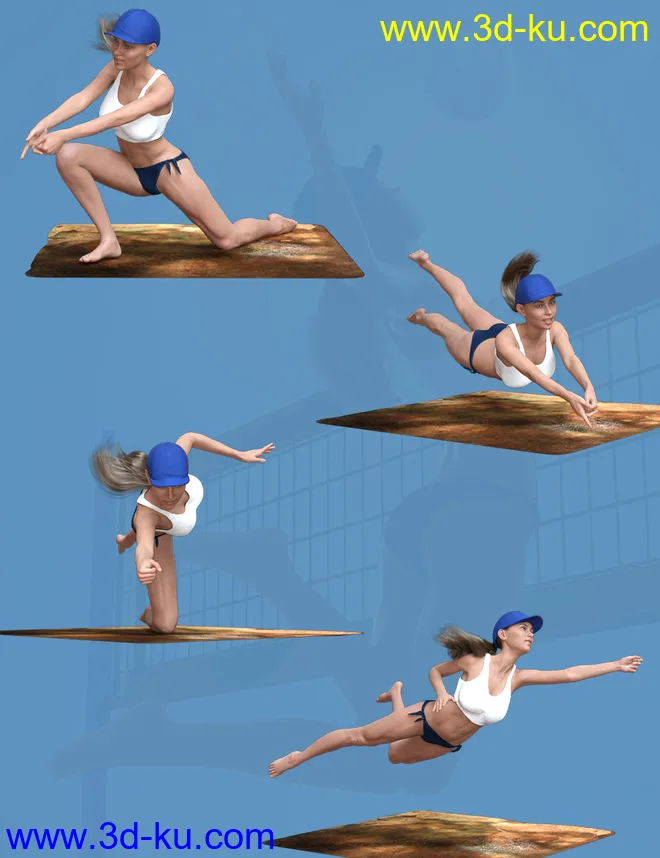 Volleyball Poses for Genesis 8 Female模型的图片3