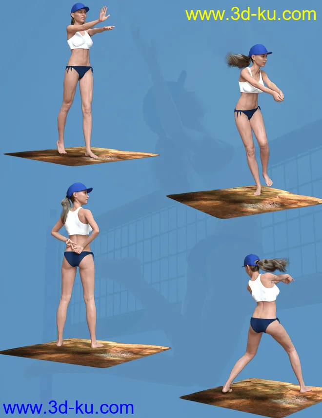 Volleyball Poses for Genesis 8 Female模型的图片5